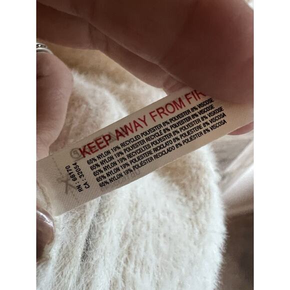 Daily Practice Anthropologie Hoodie Sweater Women Sz XS White Ivory Cozy Fuzzy - Picture 12 of 13